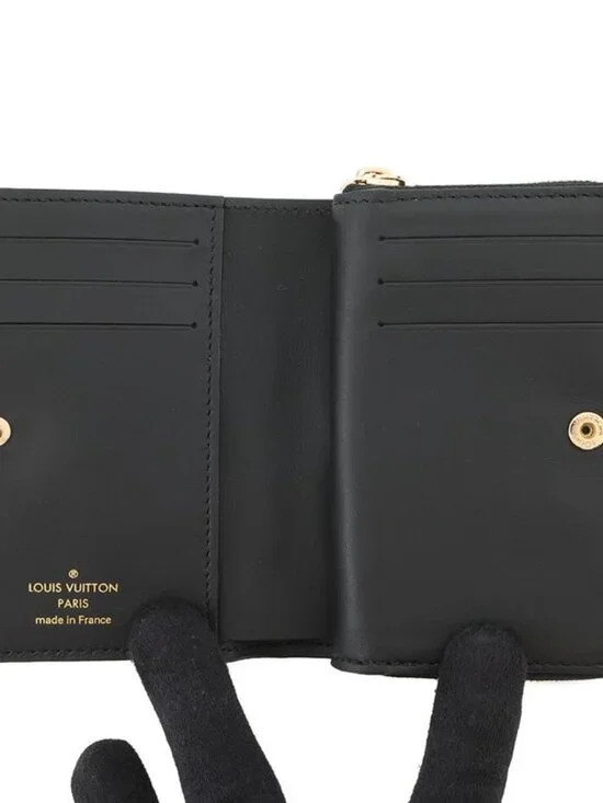 Louis Vuitton Bifold Wallet Lamb Leather Monogram Pattern Noir Black - Picture 4 of 10